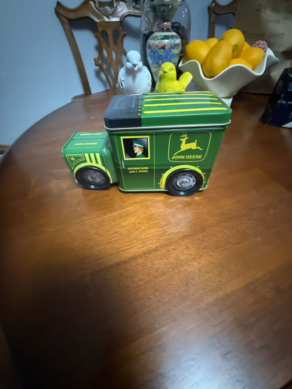 John Deere Collectible Tin Delivery Truck Storage Box with Wheels